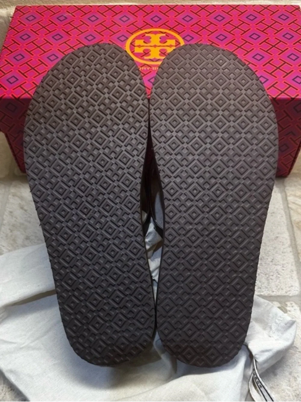 Tory Burch Mocha Falls Floral Flip Flops NWT